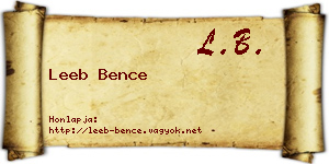 Leeb Bence névjegykártya